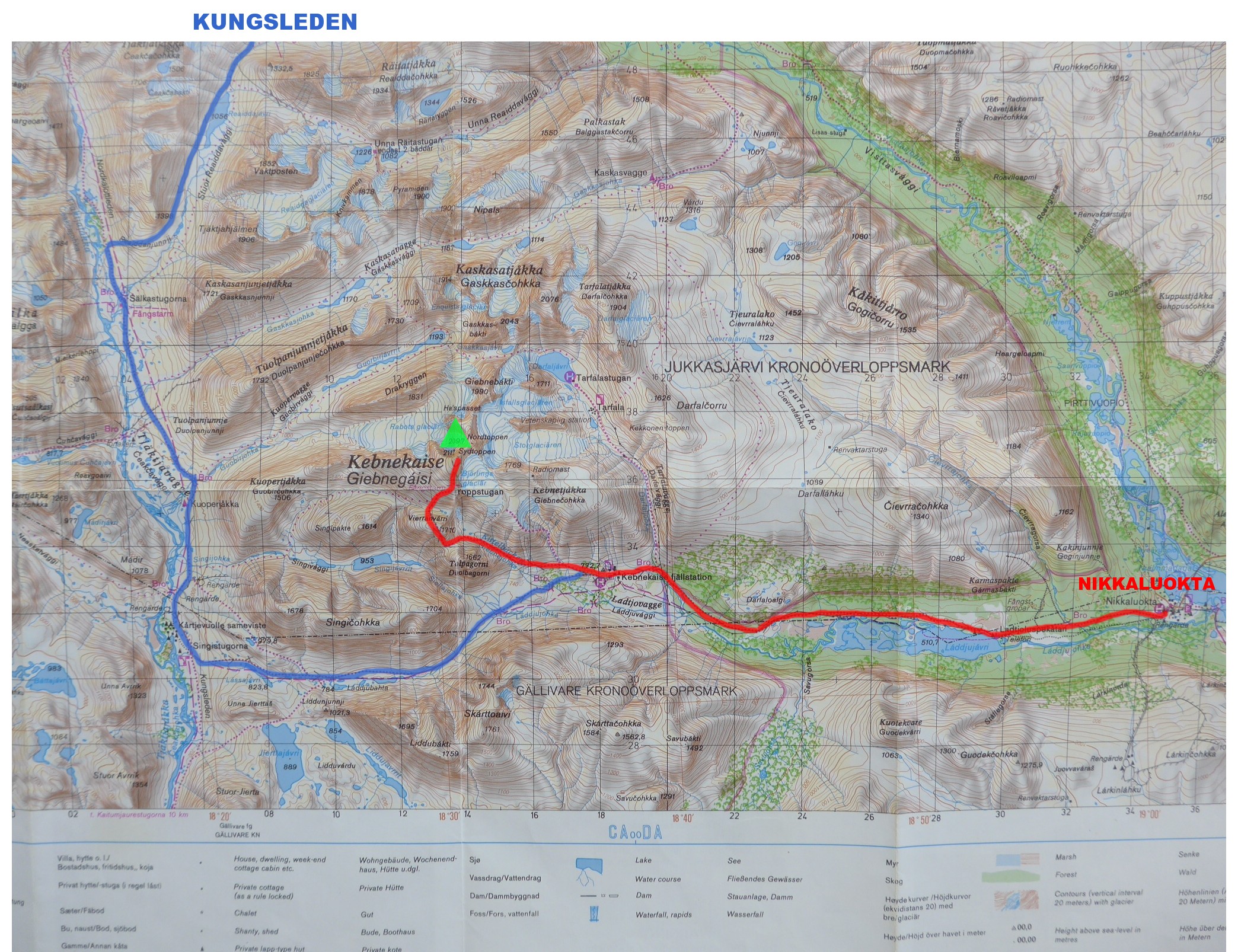 mapa Kebnekaise_100k